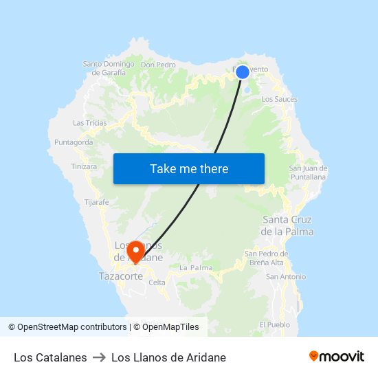 Los Catalanes to Los Llanos de Aridane map