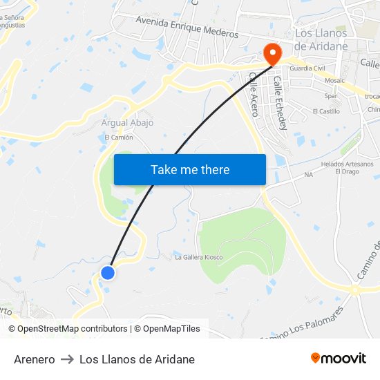 Arenero to Los Llanos de Aridane map