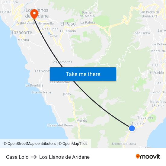 Casa Lolo to Los Llanos de Aridane map