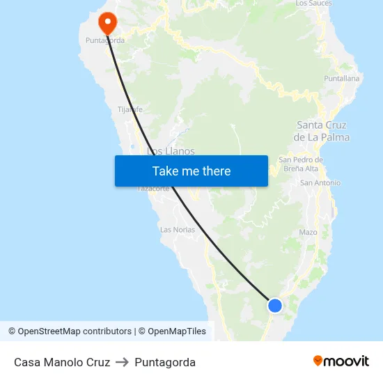 Casa Manolo Cruz to Puntagorda map