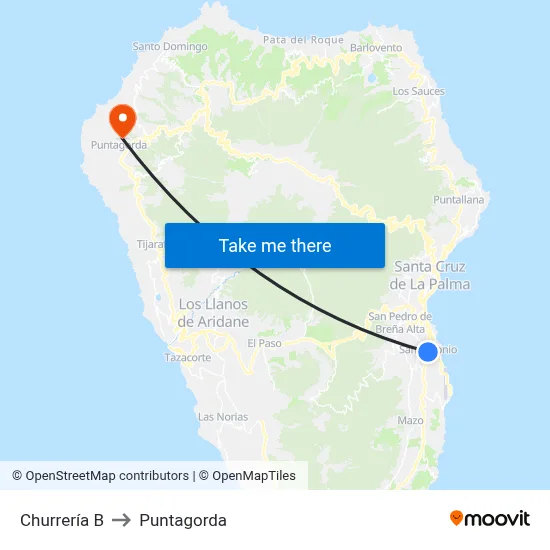 Churrería B to Puntagorda map