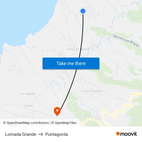 Lomada Grande to Puntagorda map