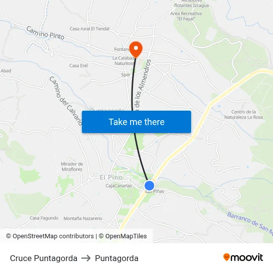 Cruce Puntagorda to Puntagorda map