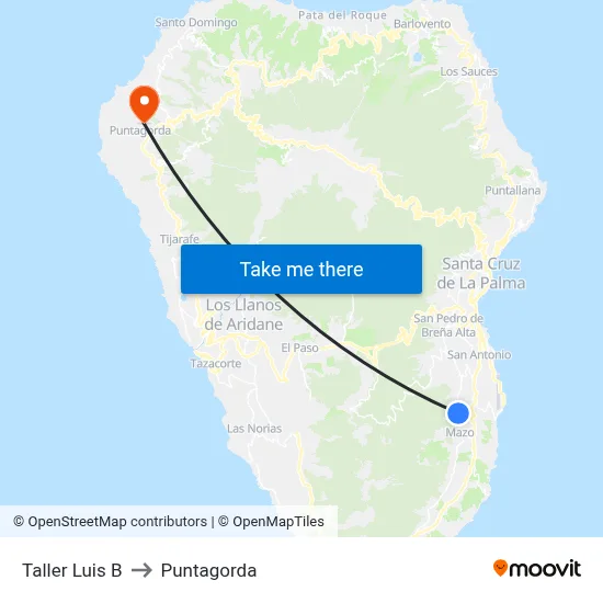 Taller Luis B to Puntagorda map