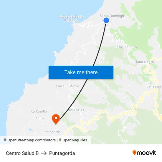 Centro Salud B to Puntagorda map
