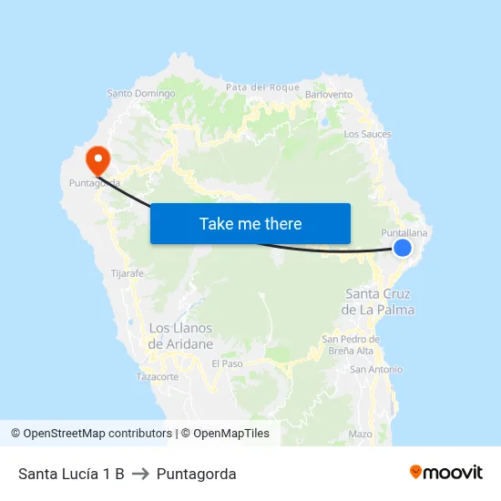 Santa Lucía 1 B to Puntagorda map