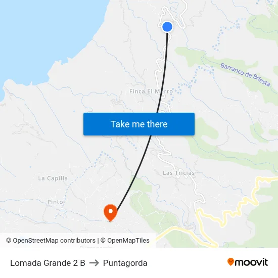 Lomada Grande 2 B to Puntagorda map