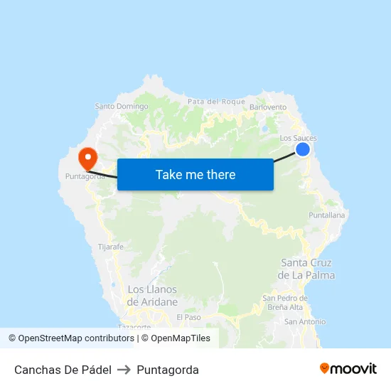 Canchas De Pádel to Puntagorda map