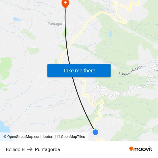 Bellido B to Puntagorda map