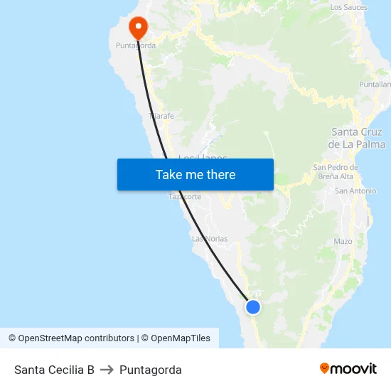 Santa Cecilia B to Puntagorda map