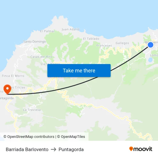 Barriada Barlovento to Puntagorda map