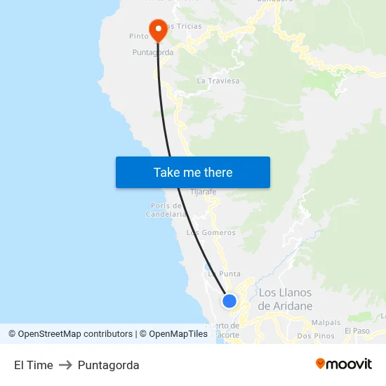 El Time to Puntagorda map