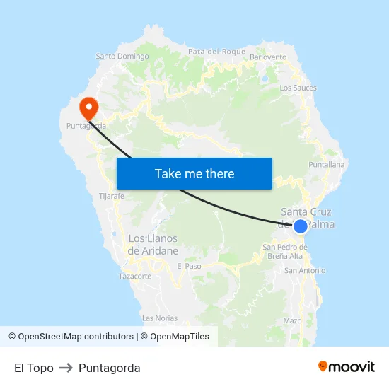 El Topo to Puntagorda map