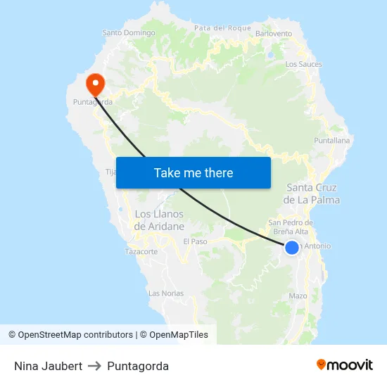 Nina Jaubert to Puntagorda map