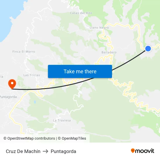 Cruz De Machín to Puntagorda map