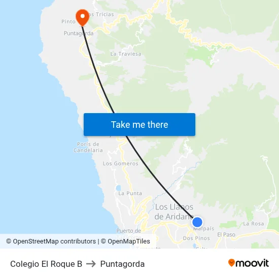 Colegio El Roque B to Puntagorda map