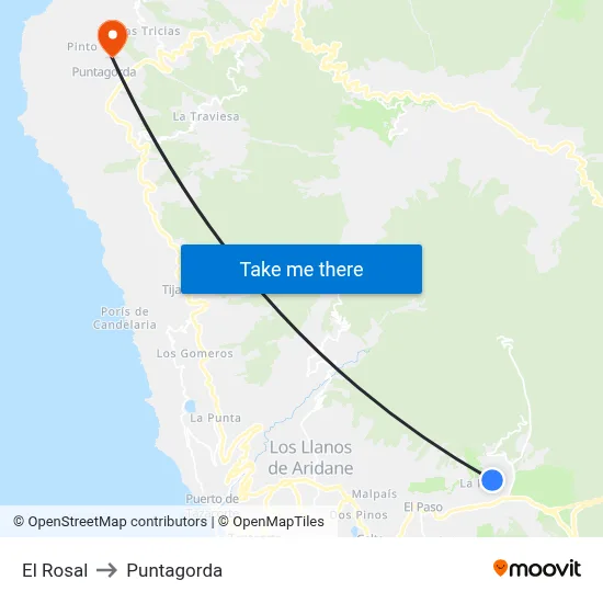 El Rosal to Puntagorda map