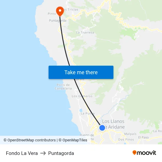 Fondo La Vera to Puntagorda map