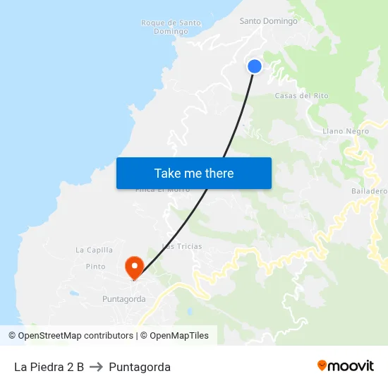 La Piedra 2 B to Puntagorda map