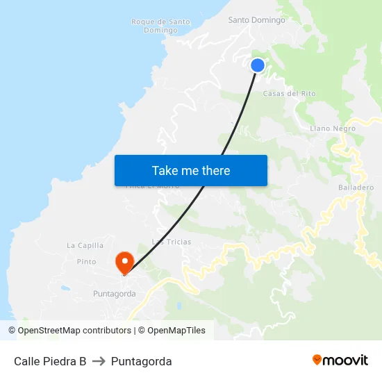 Calle Piedra B to Puntagorda map