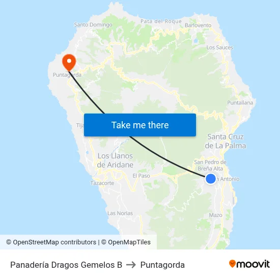 Panadería Dragos Gemelos B to Puntagorda map
