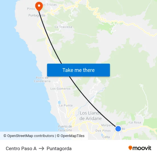 Centro Paso A to Puntagorda map