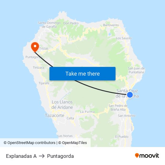 Explanadas A to Puntagorda map