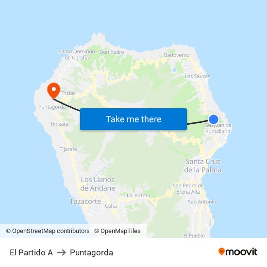 El Partido A to Puntagorda map