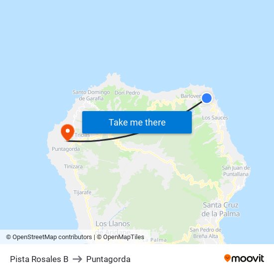 Pista Rosales B to Puntagorda map