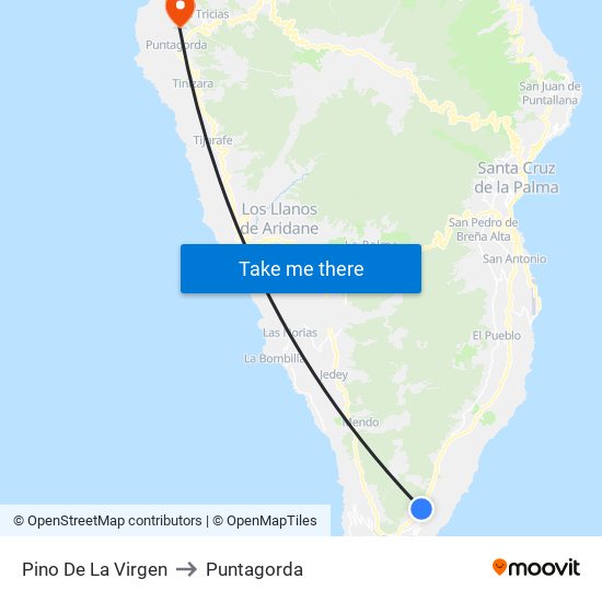 Pino De La Virgen to Puntagorda map