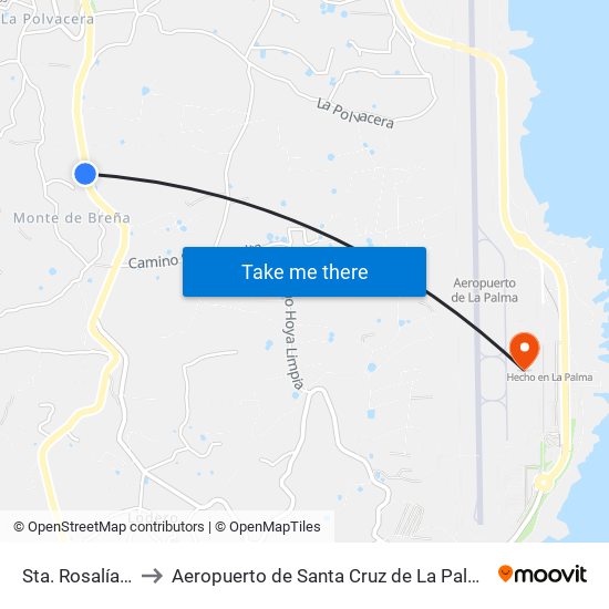 Sta. Rosalía 1 to Aeropuerto de Santa Cruz de La Palma map