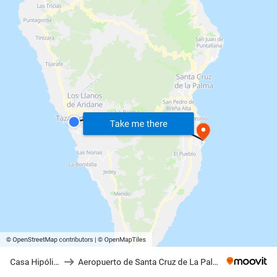 Casa Hipólito to Aeropuerto de Santa Cruz de La Palma map