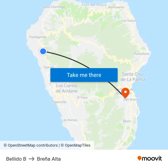Bellido B to Breña Alta map