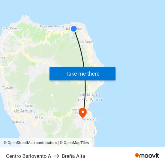 Centro Barlovento A to Breña Alta map