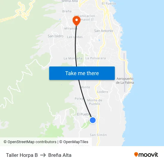 Taller Horpa B to Breña Alta map
