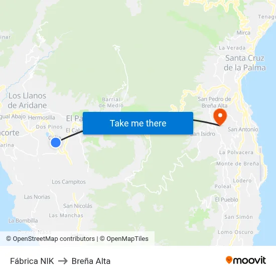 Fábrica NIK to Breña Alta map