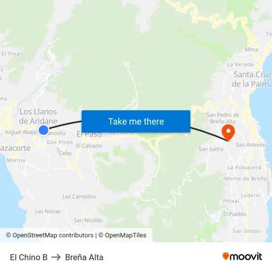 El Chino B to Breña Alta map