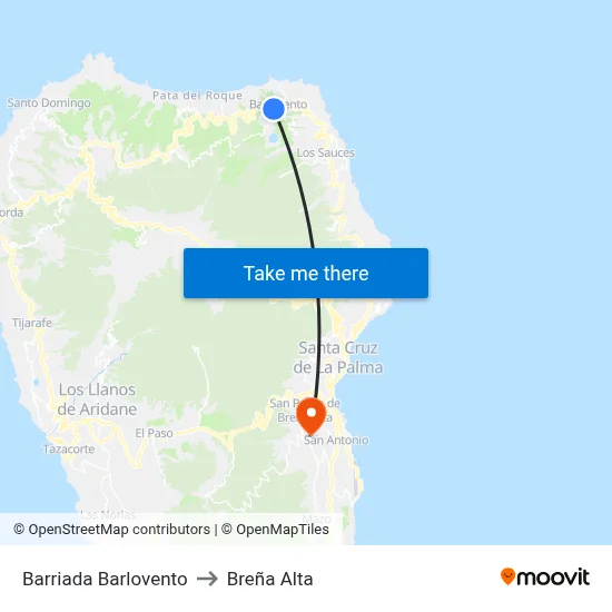 Barriada Barlovento to Breña Alta map