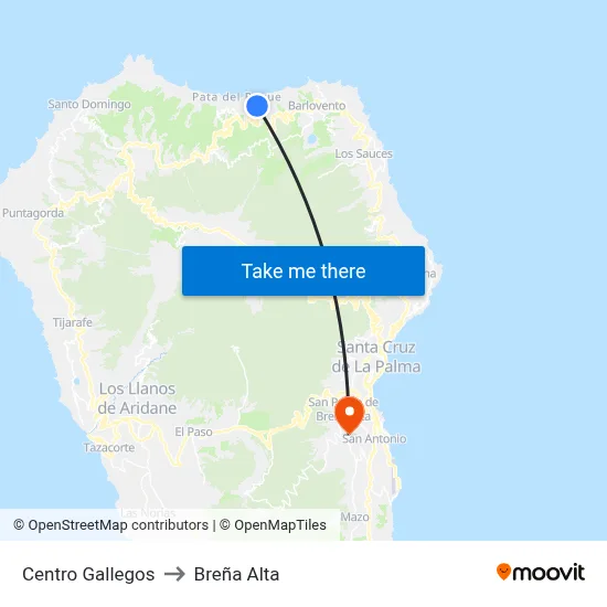 Centro Gallegos to Breña Alta map