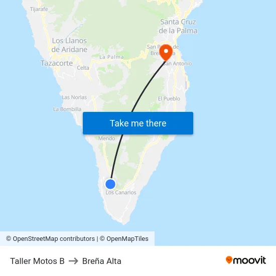 Taller Motos B to Breña Alta map