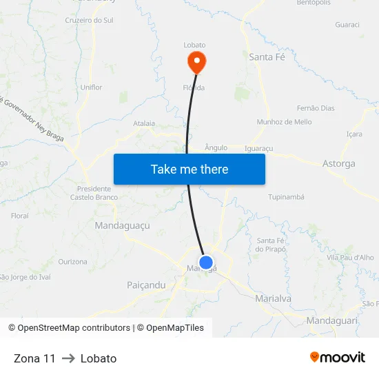 Zona 11 to Lobato map