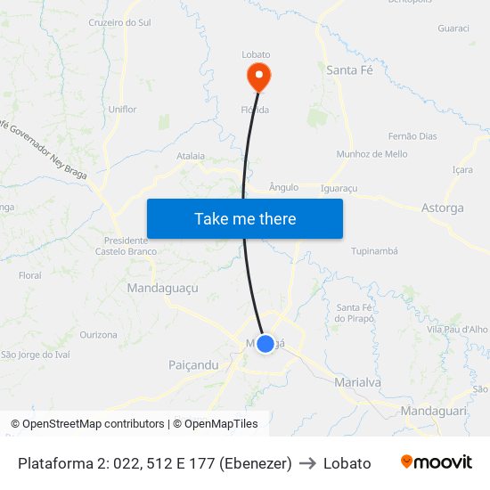 Plataforma 2: 022, 512 E 177 (Ebenezer) to Lobato map