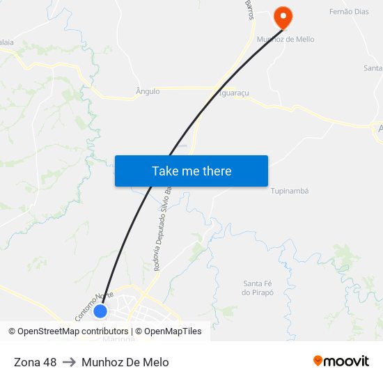 Zona 48 to Munhoz De Melo map