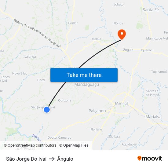 São Jorge Do Ivaí to Ângulo map