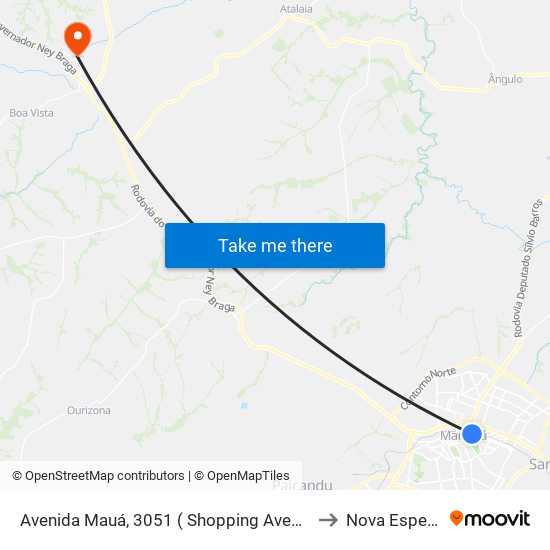 Avenida Mauá, 3051 ( Shopping Avenida Center ). to Nova Esperança map