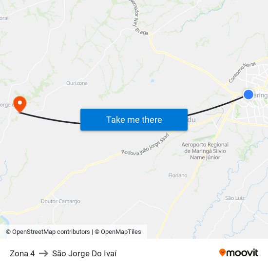 Zona 4 to São Jorge Do Ivaí map