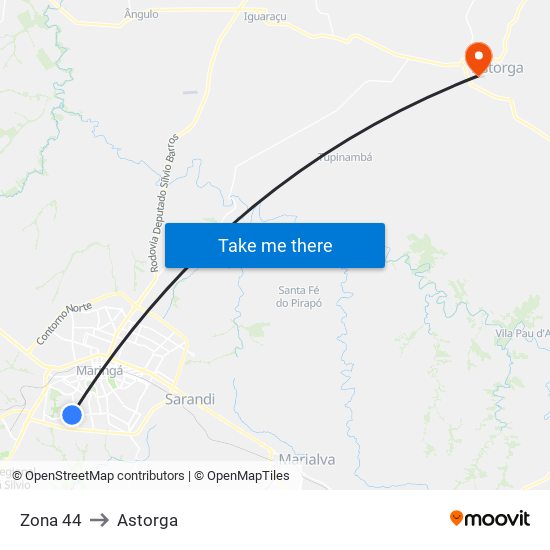 Zona 44 to Astorga map