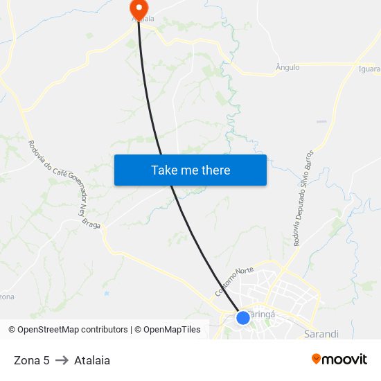 Zona 5 to Atalaia map