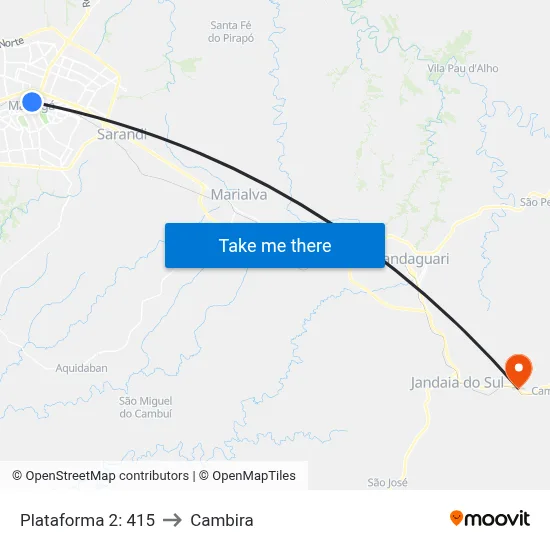 Plataforma 2: 415 to Cambira map