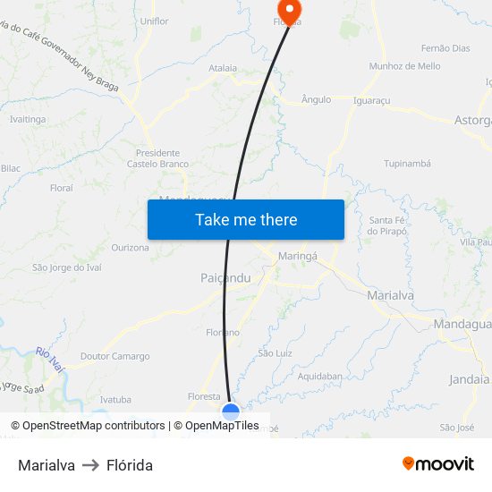 Marialva to Flórida map